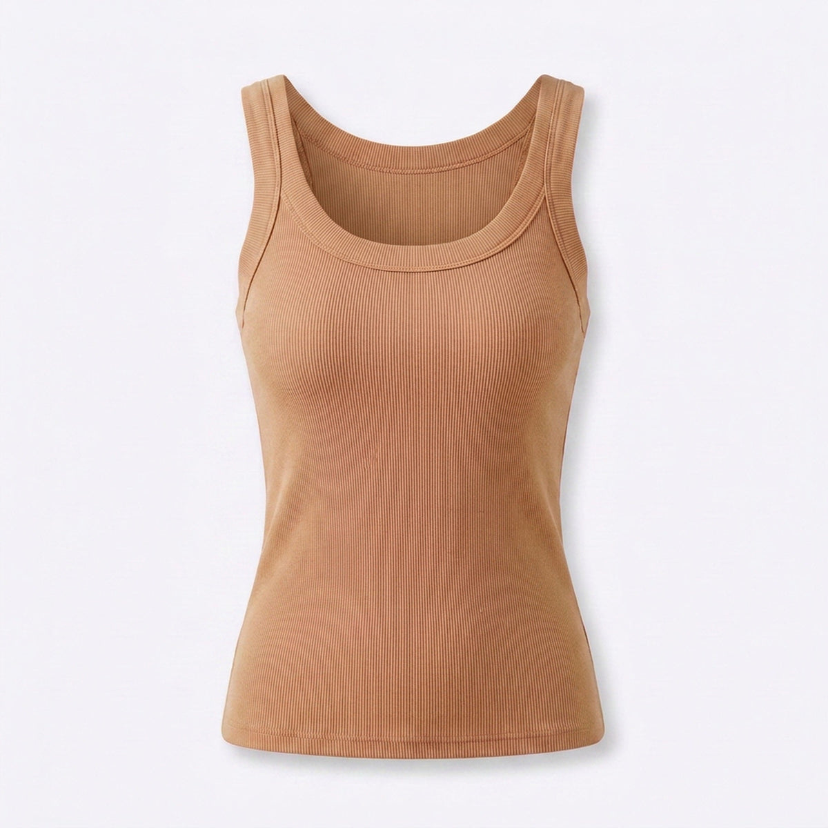 Women’s Basic Ribbed Tank Top – Solid Round Neck Camisole with Stretch Fit for 2026 Summer Wardrobe Essentials