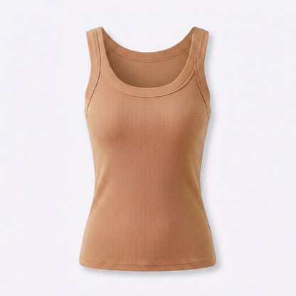 Women’s Basic Ribbed Tank Top – Solid Round Neck Camisole with Stretch Fit for 2026 Summer Wardrobe Essentials