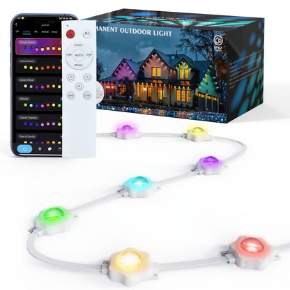 Permanent Outdoor Smart Eave Lights – 50ft/100ft Multi-Mode LED Holiday Lighting for Christmas, Halloween & Year-Round Decor