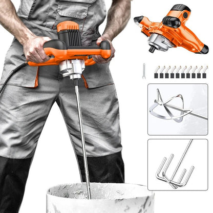 Concrete Cement Mixer - Electric 1400W Handheld Paint Putty Powder Cement Plaster Mortar Coating Mixer