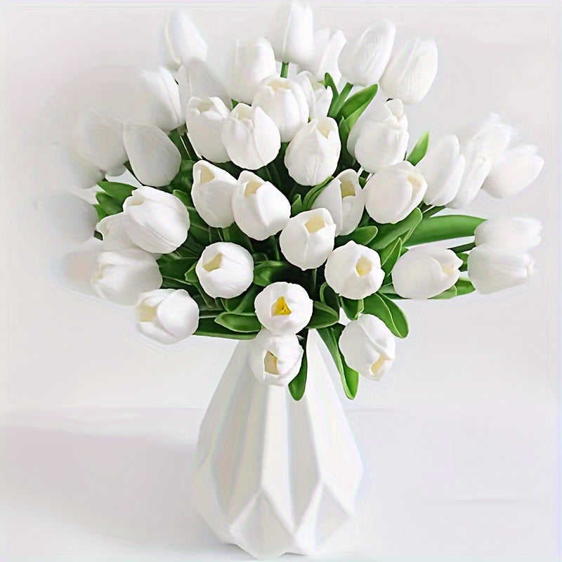 Artificial Tulip Set – 15-Piece Realistic Faux Flowers for Weddings, Home Décor, Parties, and Table Arrangements, Long-Lasting Beauty