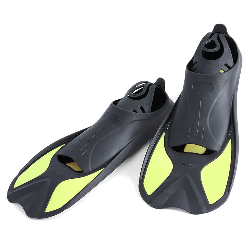 Short Snorkeling Fins - Comfortable TPR Swim Aids for Diving, Pool Training & Travel, Kids to Adult Sizes