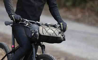 Bike Handlebar Bag – 12L Waterproof Bicycle Rack Bag with Replaceable Dry Liner for Ultimate Storage & Travel Convenience