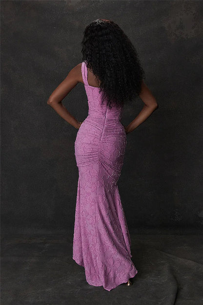 Mozision Off-Shoulder Backless Evening Dress – Purple Sleeveless Bodycon for Unforgettable Parties