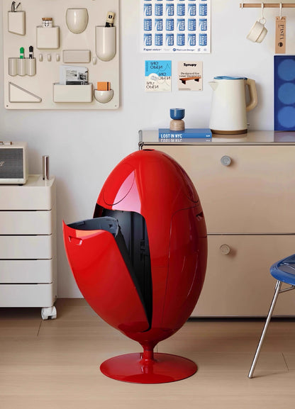 Dinosaur Egg Eco-Friendly Trash Can – Light Luxury Egg-Shaped Bin for Modern Living Room Storage and Stylish Home Organization