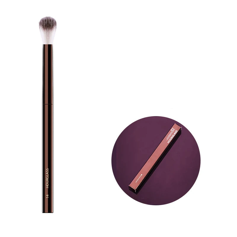 Professional Hourglass Makeup Brush Set – Retractable Eyeshadow, Foundation, Concealer, Powder & Eyeliner Brushes for Beauty Pros