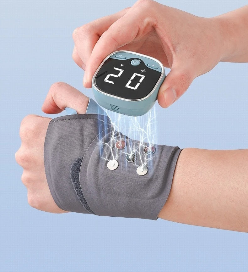 Electric Heating Wrist Massager – Carpal Tunnel Therapy with 5 Heat Levels & 3 Vibration Modes Wrist Support Brace Band