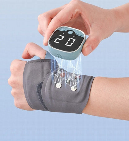 Electric Heating Wrist Massager – Carpal Tunnel Therapy with 5 Heat Levels & 3 Vibration Modes Wrist Support Brace Band