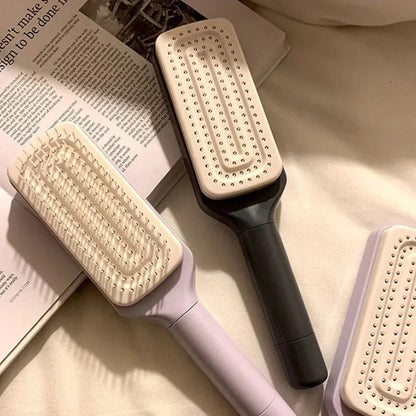 Self-Cleaning Rotatable Hair Brush – Retractable Air Cushion Comb for Anti-Static Hair Smoothing and Scalp Massage