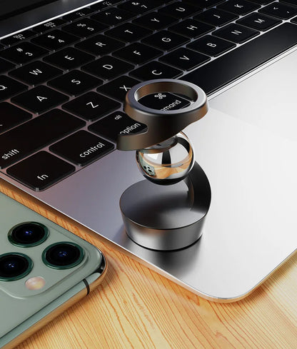 Rotating Gyroscope Finger Fidget Spinner – All-Aluminum Alloy Desk Toy with Silver Metallic Accents for Stress Relief, Focus & Adults