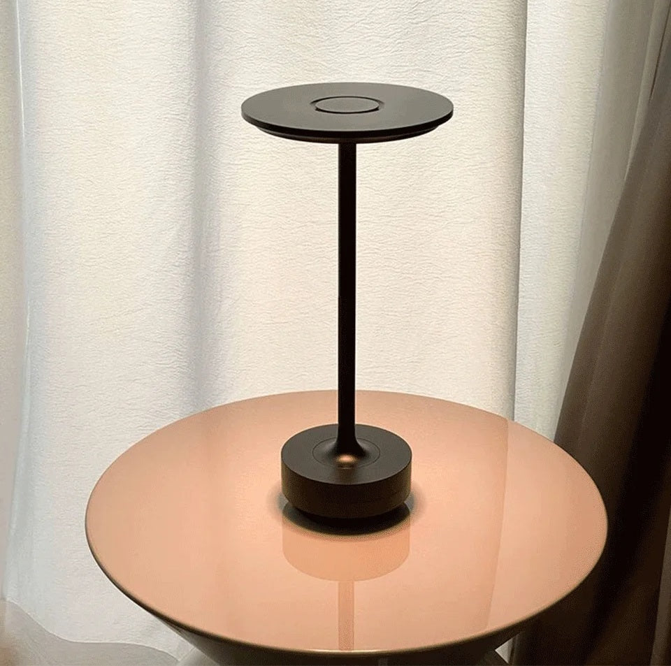 Touch-Activated USB Metal LED Table Lamp – Rechargeable Mood Light for Bedroom, Bar, or Restaurant Ambience and Desk Decor