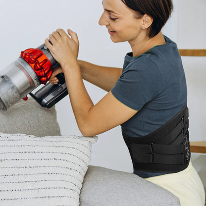 Lumbar Back Support Brace – Ergonomic Spine Design Belt with Adjustable Pull Straps for Men & Women