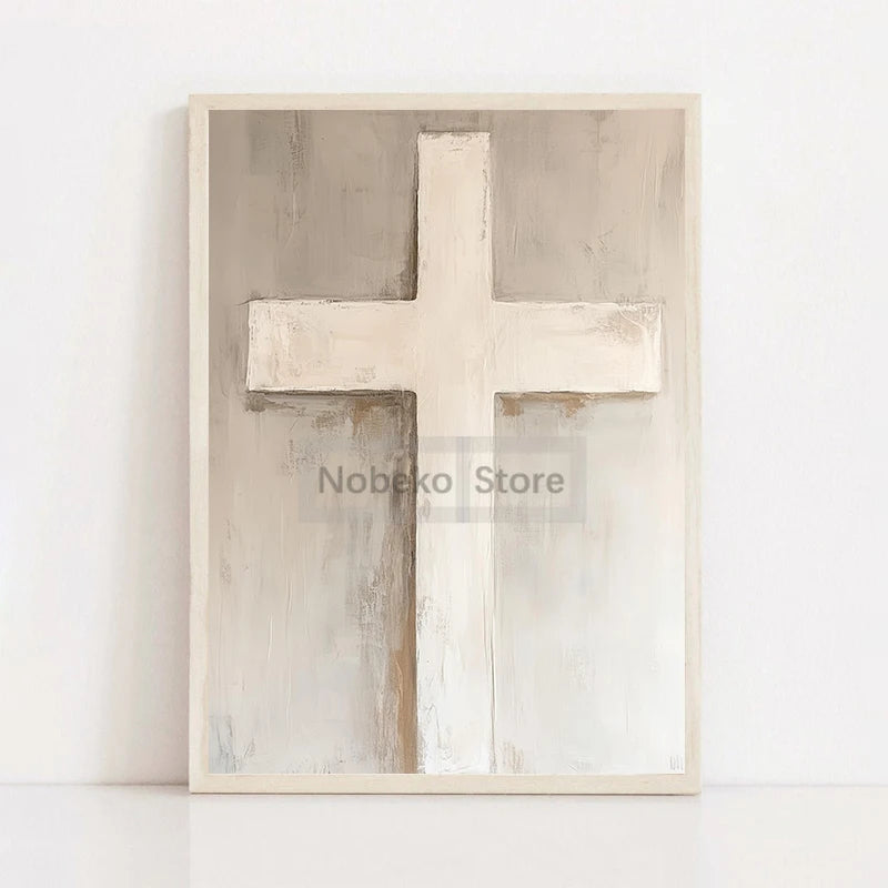 Modern Christian Jesus Poster - Inspirational Bible Verse Canvas Wall Art for Living Room Faith Decor & Religious Gift