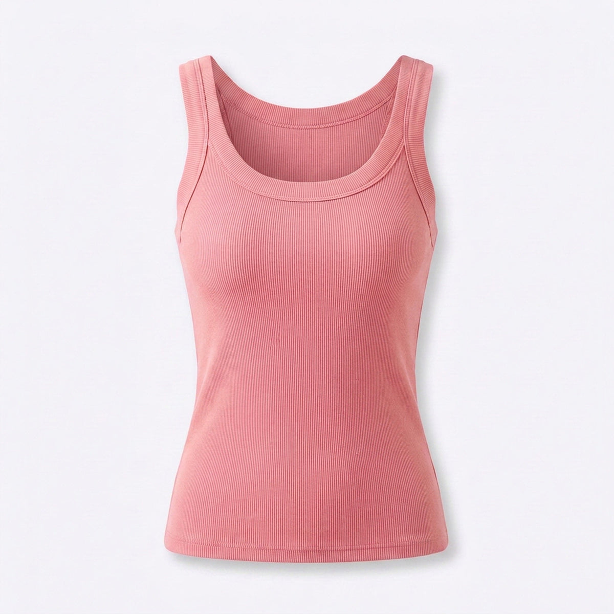 Women’s Basic Ribbed Tank Top – Solid Round Neck Camisole with Stretch Fit for 2026 Summer Wardrobe Essentials