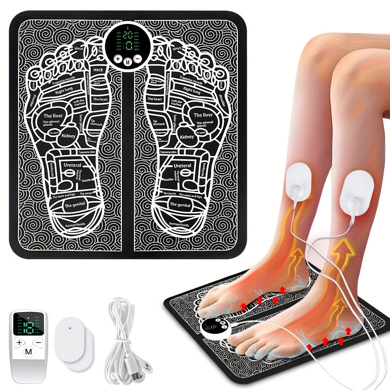 EMS Foot Massager with Remote Control – 12 Modes, 19 Intensity Levels for Muscle Relaxation, Improved Circulation, and All-Day Comfort at Home