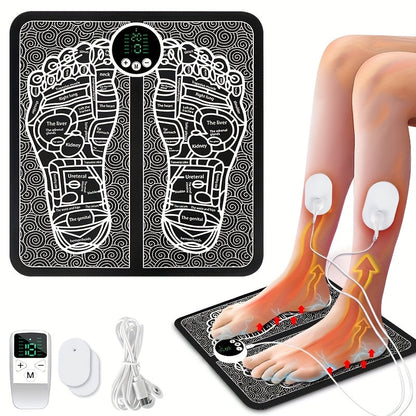 EMS Foot Massager with Remote Control – 12 Modes, 19 Intensity Levels for Muscle Relaxation, Improved Circulation, and All-Day Comfort at Home