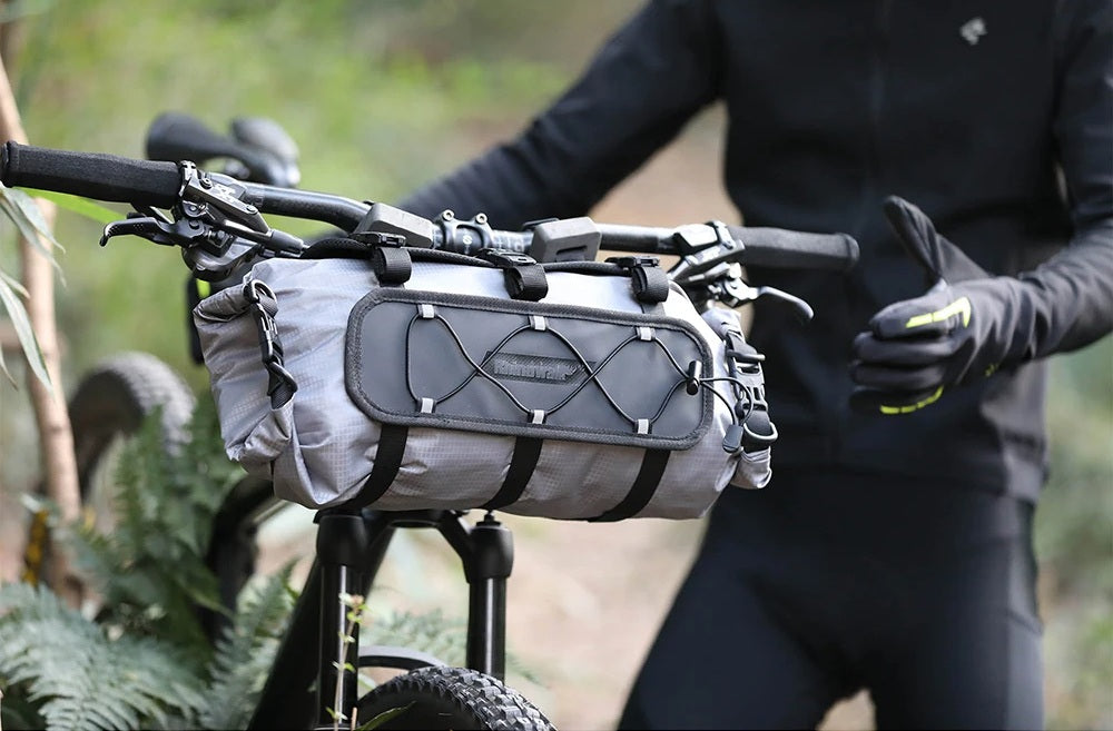 Bike Handlebar Bag – 12L Waterproof Bicycle Rack Bag with Replaceable Dry Liner for Ultimate Storage & Travel Convenience