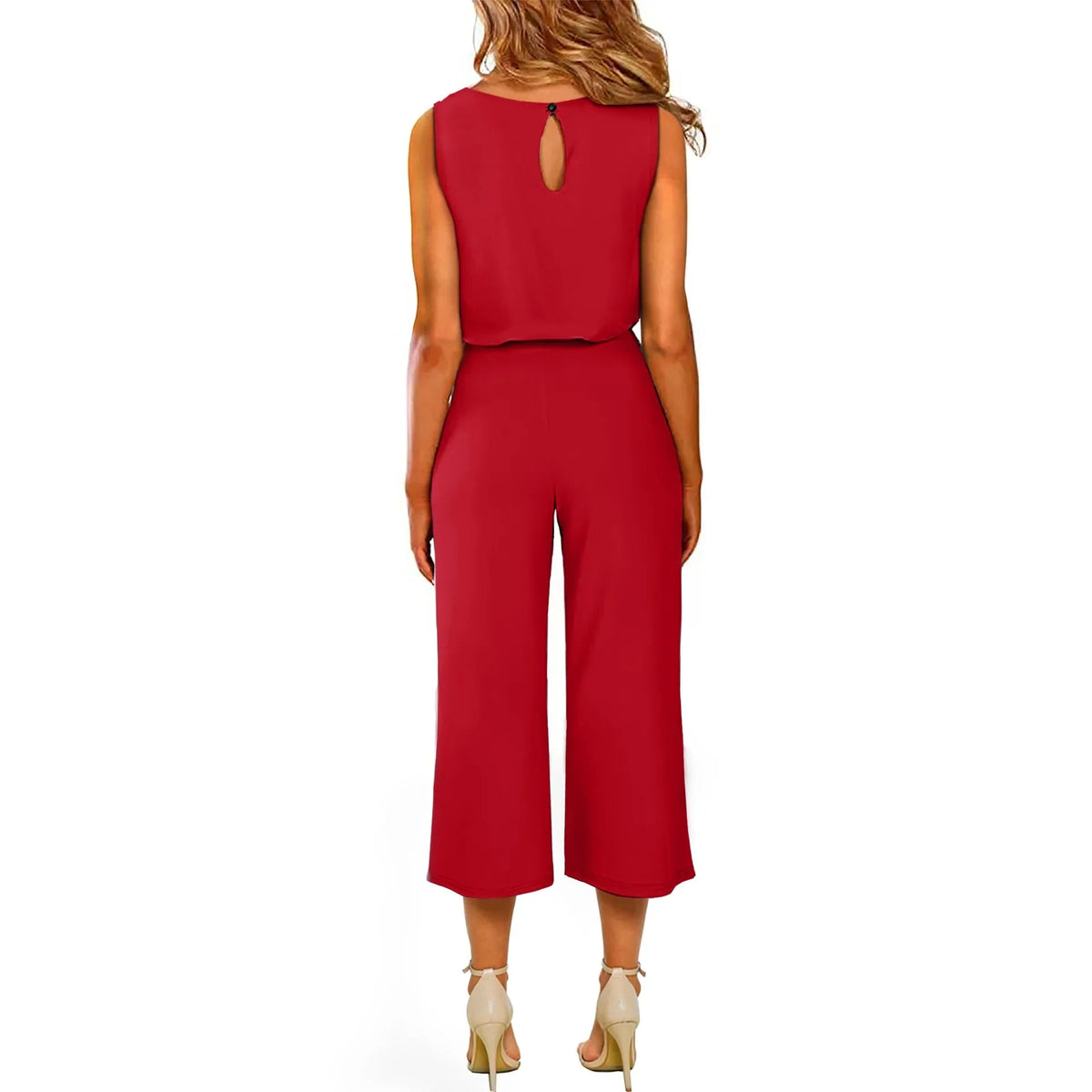 Women’s Sleeveless Jumpsuit with Waist Tie – Trendy One-Piece Vest Top for Summer, Quick Selling Amazon Fashion Inventory
