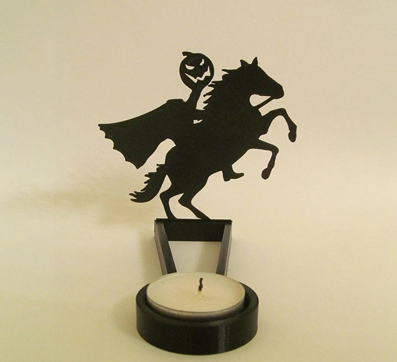 Halloween Decorative Candle Holder – Scary Resin Candlestick Ornament Desk Accessory for Haunted Room Ambiance and Festival Party Décor