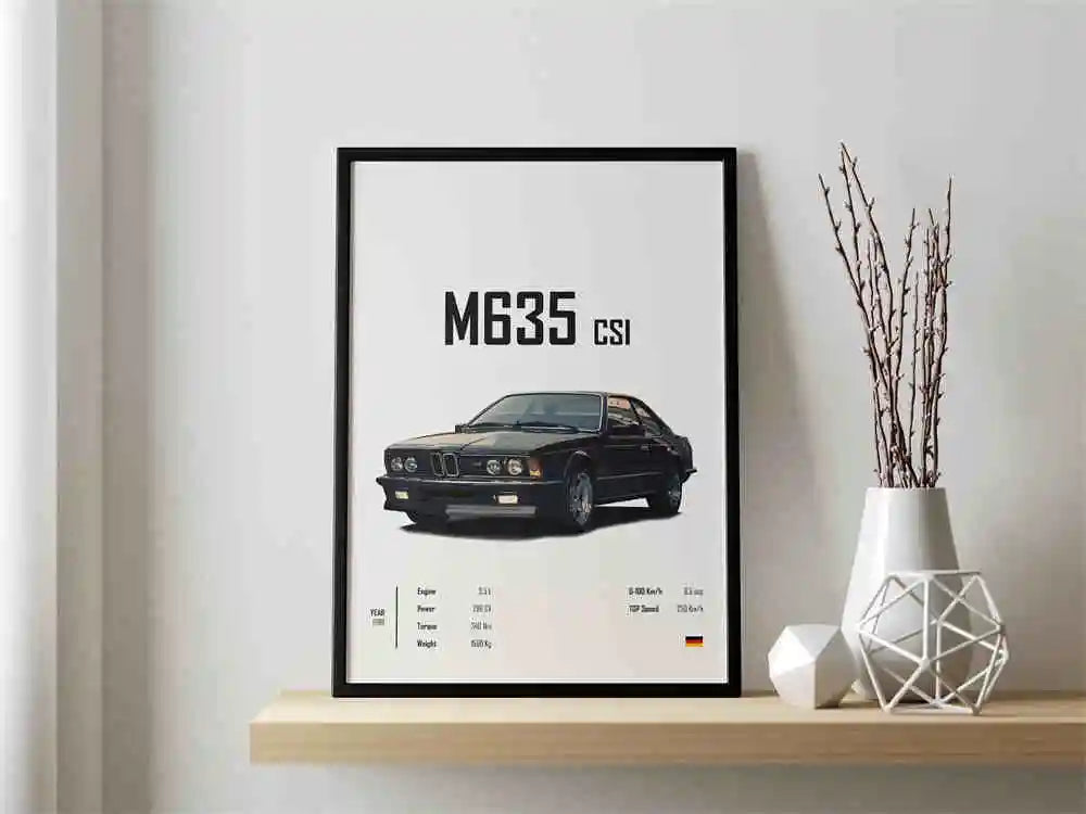 Retro German Supercar Poster Set – Pop Aesthetic Canvas Wall Art Featuring M8, M4, R8, RS6 for Garage or Home Decor