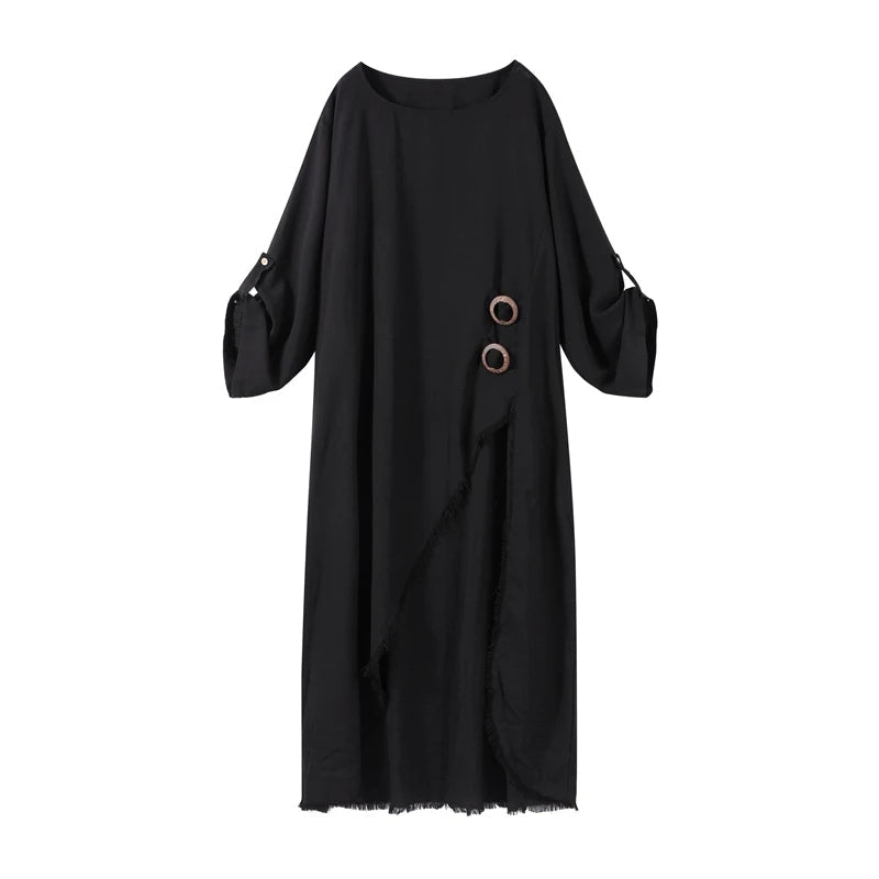 Women’s Casual Spring Summer Pants Set – Elegant Loose-Fit Pullover with Irregular Neck and Wide-Leg Pants for Effortless Everyday Sophistication