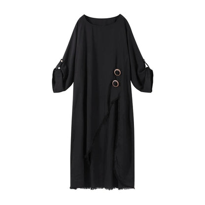Women’s Casual Spring Summer Pants Set – Elegant Loose-Fit Pullover with Irregular Neck and Wide-Leg Pants for Effortless Everyday Sophistication