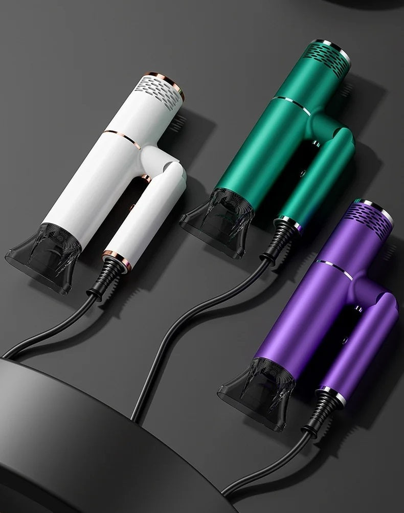 Professional Foldable Hair Dryer with Handle – 1200W Fast Drying with Hot & Cold Air & Nozzle