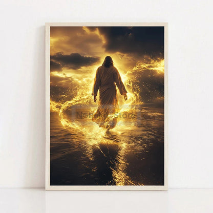 Modern Christian Jesus Poster - Inspirational Bible Verse Canvas Wall Art for Living Room Faith Decor & Religious Gift