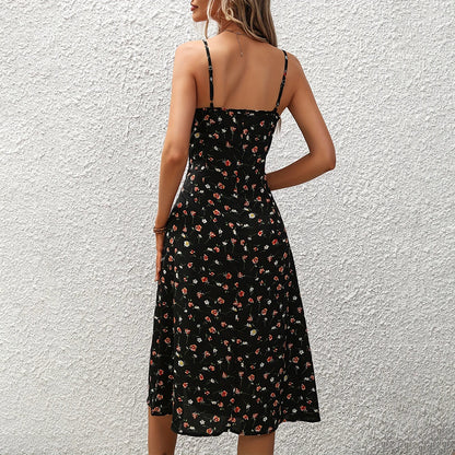 Vintage Polka Dot Sleeveless Long Dress – Elegant Skirt for a Timeless Summer Look