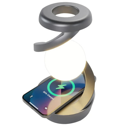Levitating Moon Lamp – 3D Floating LED Light with Wireless Charging & RGB Glow
