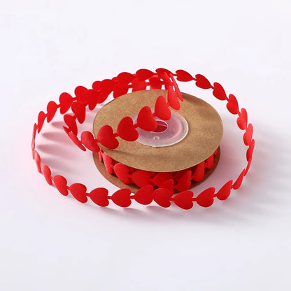 Valentine’s Day Embossed Love Ribbon - Embossing Ribbon with Hearts, Gift Wrapping and Home Decor