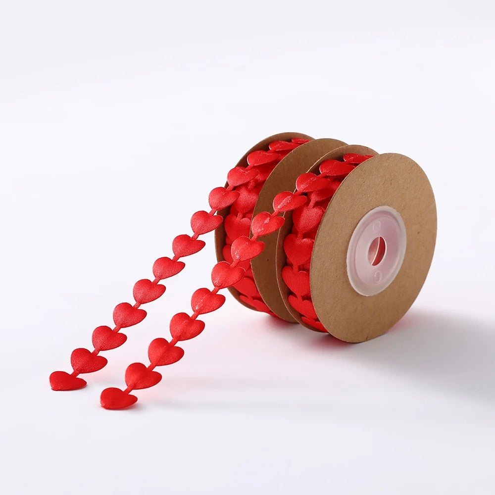 Valentine’s Day Embossed Love Ribbon - Embossing Ribbon with Hearts, Gift Wrapping and Home Decor