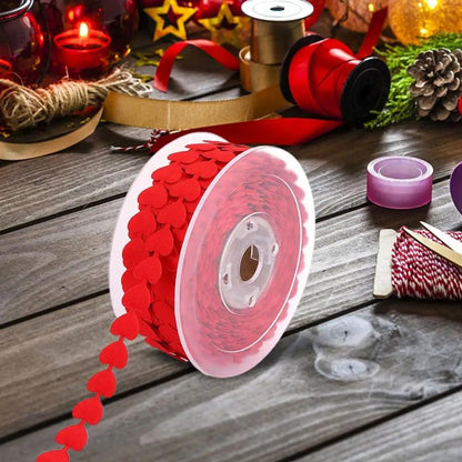 Valentine’s Day Embossed Love Ribbon - Embossing Ribbon with Hearts, Gift Wrapping and Home Decor