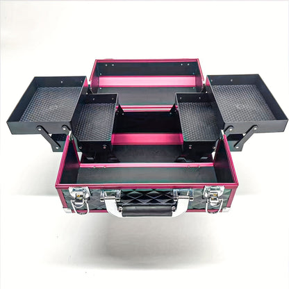 Portable Nail Supplies Organizer Box – 3-Tier Nail Polish, Essential Oil & Makeup Storage Case with Mirror for Travel & Salons