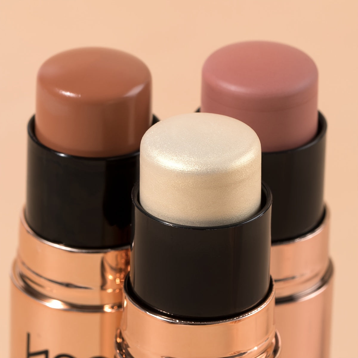 Contour & Highlight Stick Set –3-in-1 Blush Creamy Multi-Color Makeup Kit for Cheeks, Nose & Glow-On-the-Go Beauty