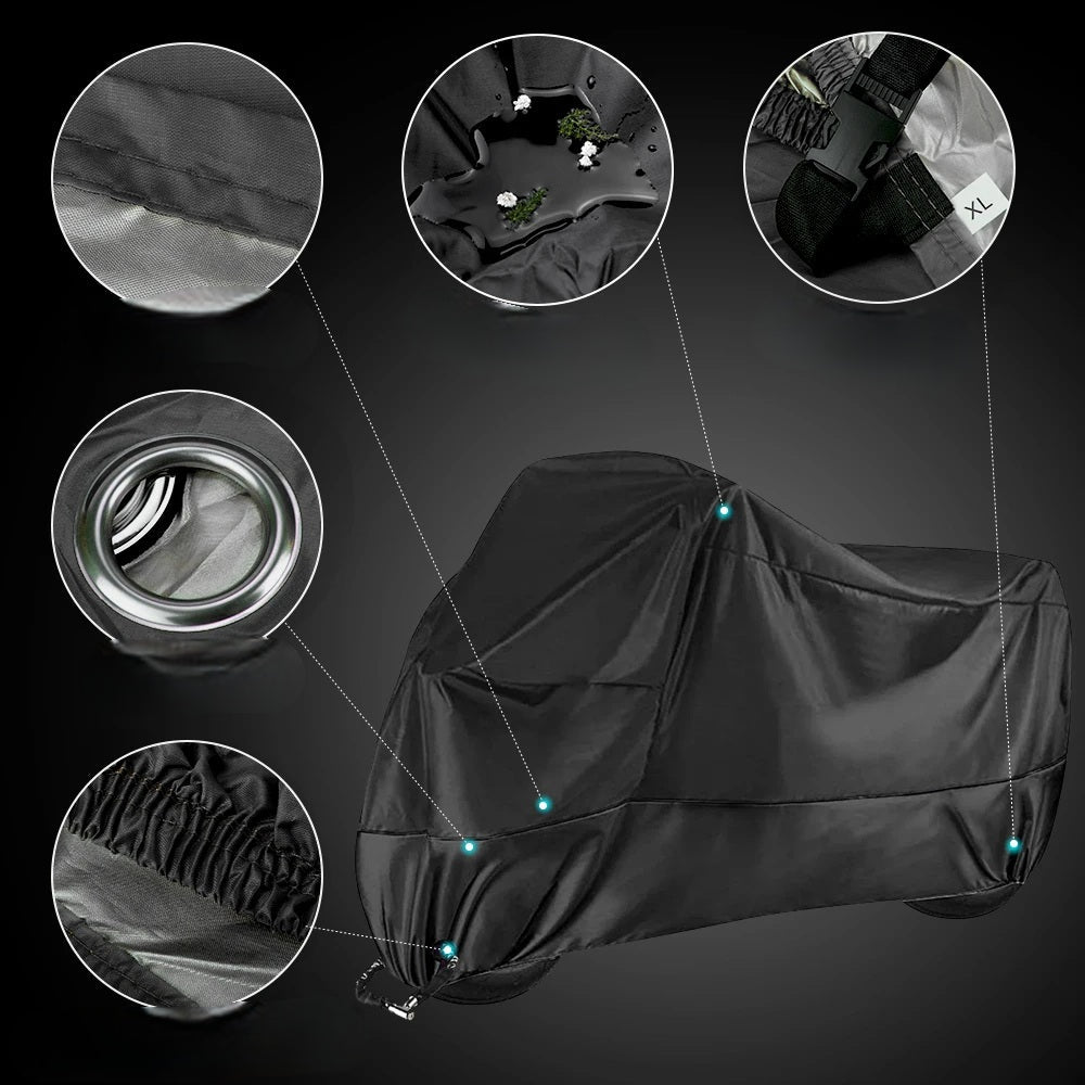 All-Season Waterproof Motorcycle Cover – UV-Protected, Dustproof Outdoor Bike Cover in ML to XXXXL Sizes for Ultimate Protection