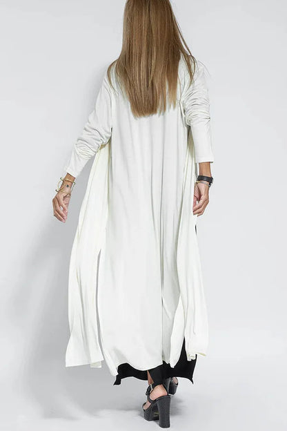 Chic V-Neck Dress & Cardigan Set – Sleeveless Long Vest Dress with Fall-Ready Casual Layered Elegance