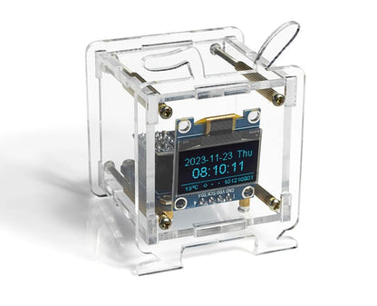 Mini Electronic Clock DIY Kit – 0.96" OLED Display with WiFi and Fun Soldering Assembly for Creative Tech Enthusiasts