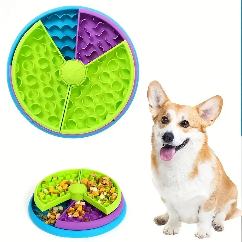 Anti-Choking Pet Slow Feeder Bowl – Rotating Puzzle Dish for Cats & Dogs