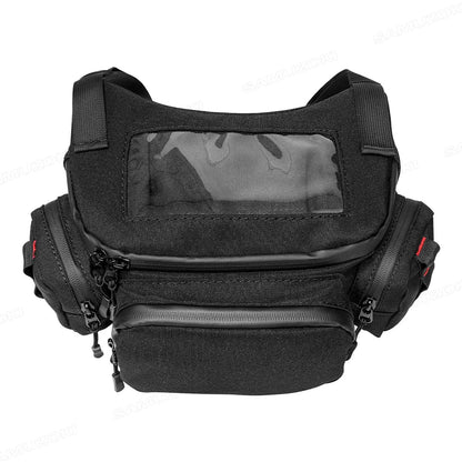 Motorcycle Handlebar & Windshield Storage Bag – Touchscreen Phone Holder, Fuel Tank Pouch, Earphone Case for Vespa & TMAX