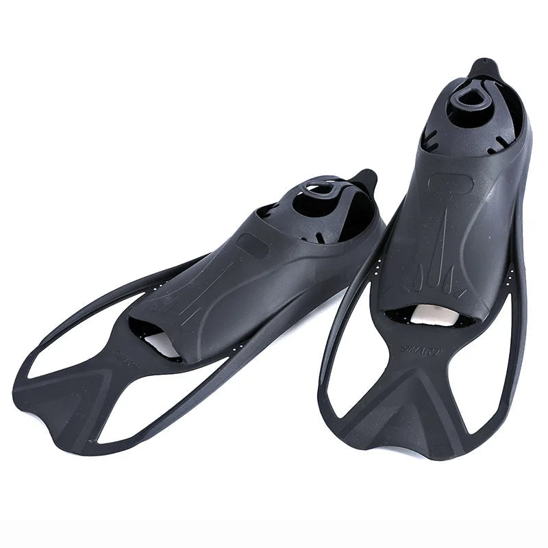 Short Snorkeling Fins - Comfortable TPR Swim Aids for Diving, Pool Training & Travel, Kids to Adult Sizes