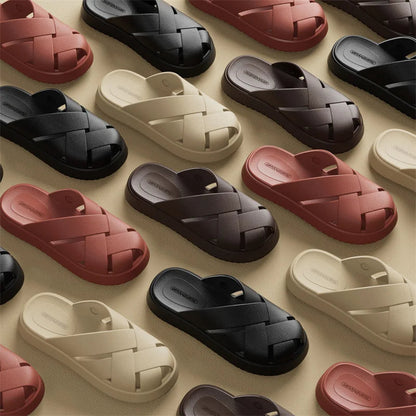 Unisex Closed-Toe EVA Slippers – Soft Anti-Slip Summer Sandals for Men & Women, Outdoor Baotou House Shoes for Home Comfort