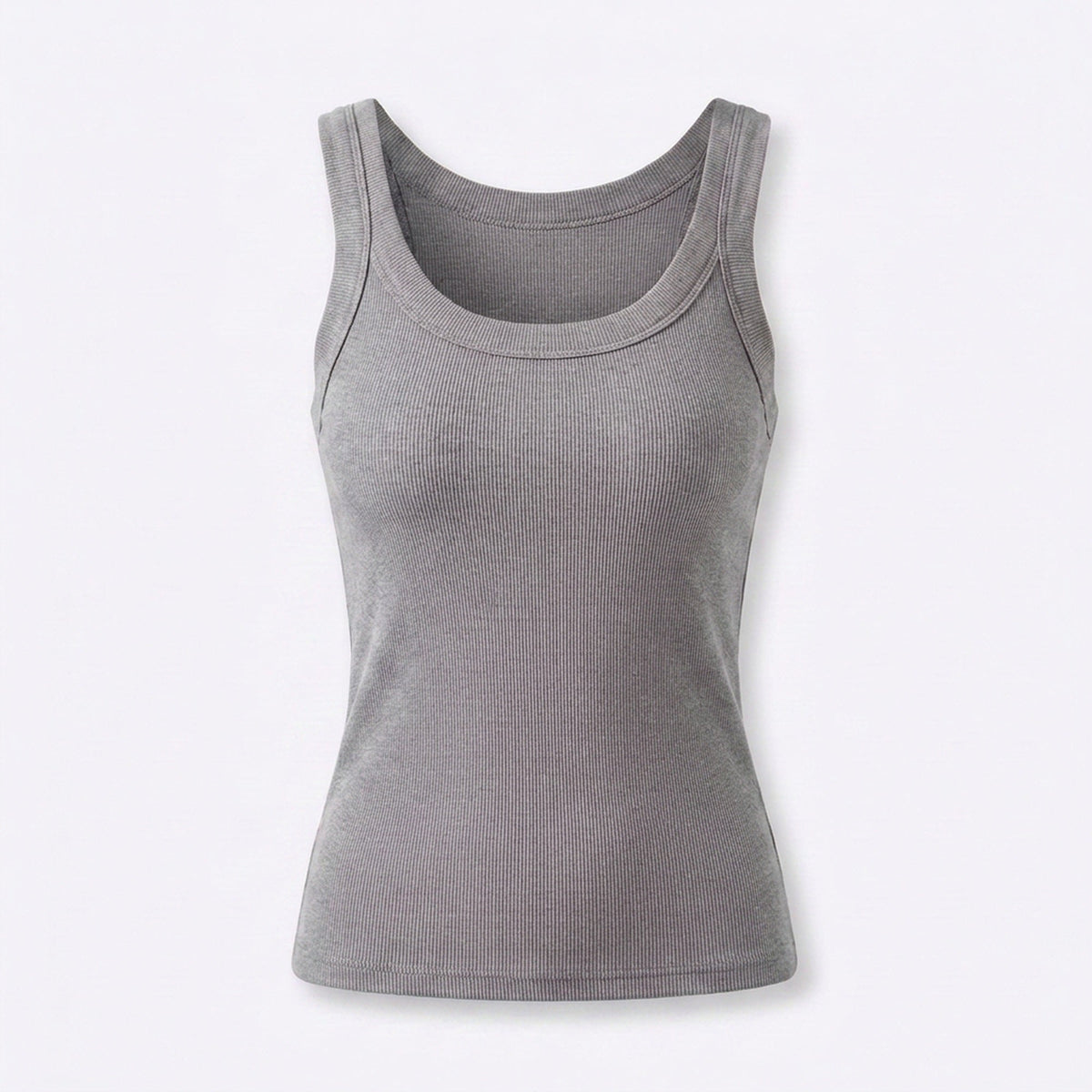 Women’s Basic Ribbed Tank Top – Solid Round Neck Camisole with Stretch Fit for 2026 Summer Wardrobe Essentials