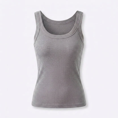 Women’s Basic Ribbed Tank Top – Solid Round Neck Camisole with Stretch Fit for 2026 Summer Wardrobe Essentials