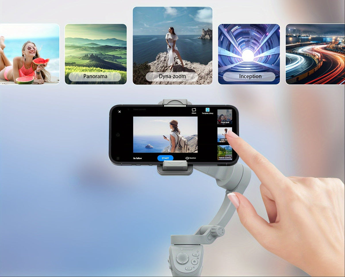 Three-Axis Foldable Gimbal Stabilizer – Smart Tracking Handheld Phone Mount for Vlogging, TikTok & Video Recording