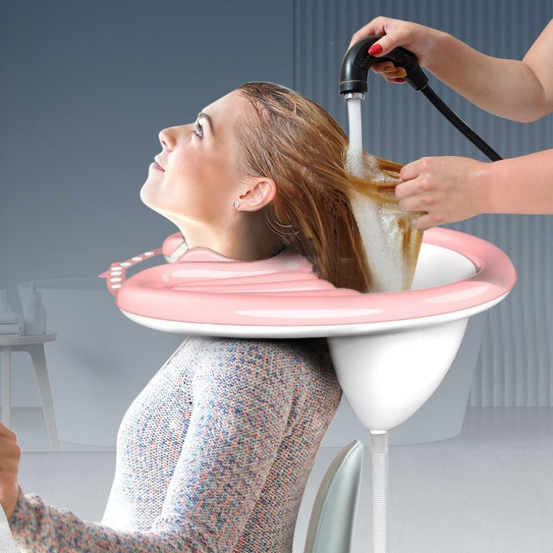 Portable Inflatable Shampoo Basin for Adults – No-Bend Hair Washing Tray for Elderly, Pregnant or Postpartum Women, Ideal for Bedside or Travel Use