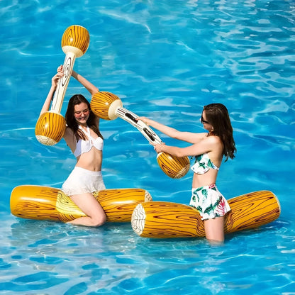 Inflatable Floating Row Toy Set – Summer Pool & Beach Water Sports Swim Ring Party Float with Oars for Adults