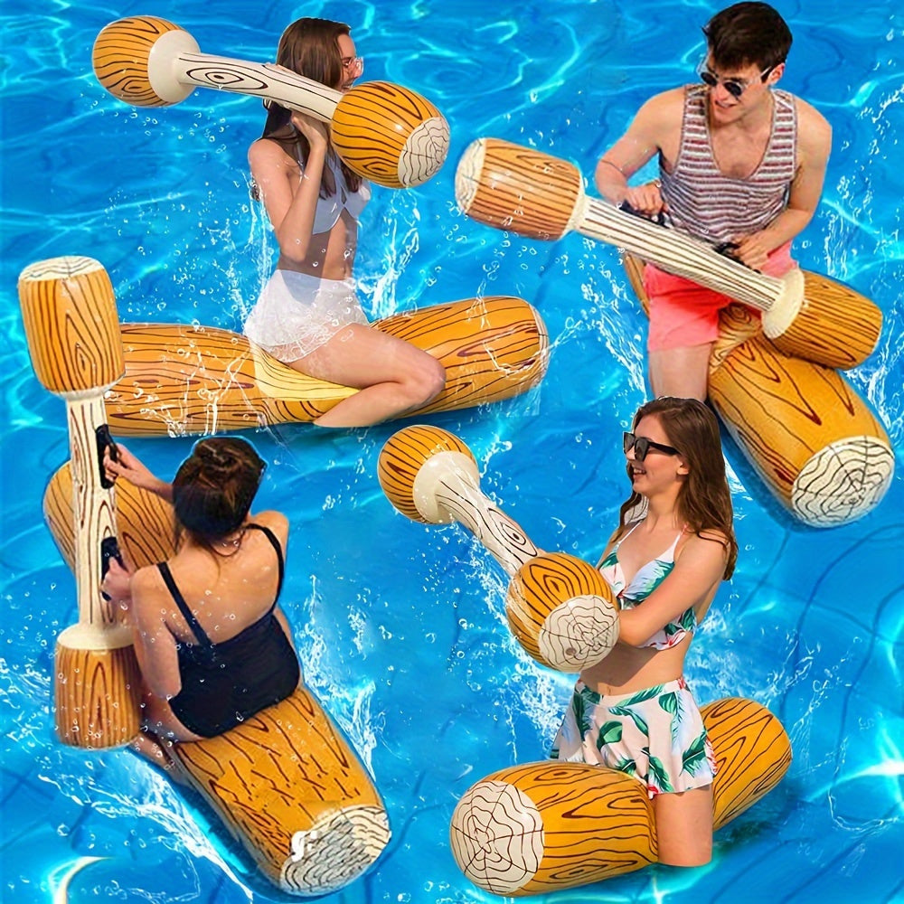 Inflatable Floating Row Toy Set – Summer Pool & Beach Water Sports Swim Ring Party Float with Oars for Adults