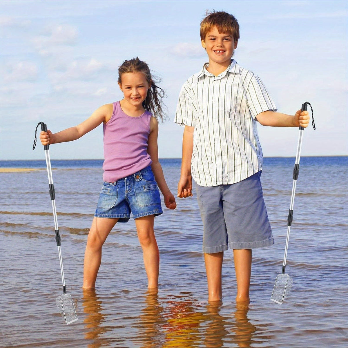 Stainless Steel Beach Sand Sifters – Durable Handheld Treasure-Hunting Tools for Shells, Gems, and Metal Detecting Adventures