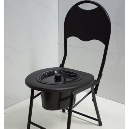 Multifunctional Foldable Potty Chair – Adult Toilet Stool with Cushioned Seat and Steel Frame, Compact Design for Elderly Use